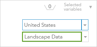 Datos de paisaje seleccionados en la ventana Explorador de datos.