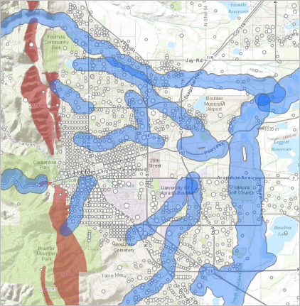Riesgo de inundación de la ciudad de Boulder