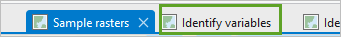 La pestaña del mapa Identificar variables