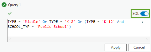 Botón de alternancia SQL