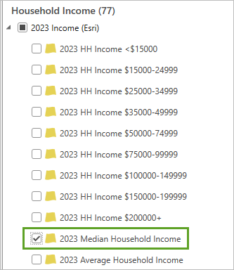 2023 Median Household Income variable