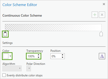 Detención de color izquierda en blanco y 100% de transparencia