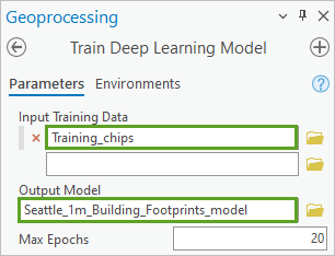 Parámetros de Entrenar modelo de aprendizaje profundo