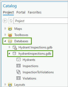 Base de datos hydrantinspections