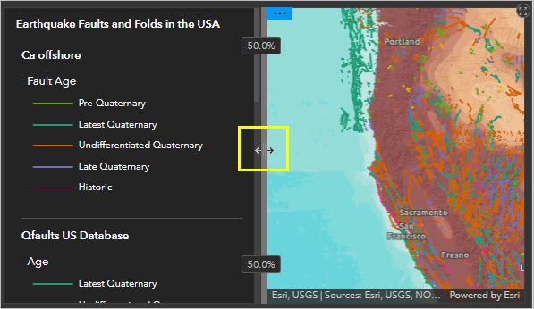 Cambiar el tamaño del panel de leyenda para destacar el mapa.