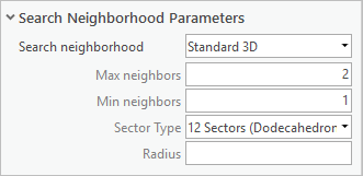 Parámetros de búsqueda de vecindario