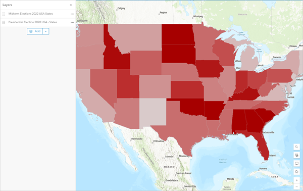 Mapa con zoom aplicado a los 48 estados contiguos