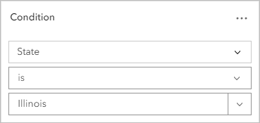 Expresión configurada como El estado es Illinois.