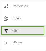 Filtro en la barra de herramientas Configuración