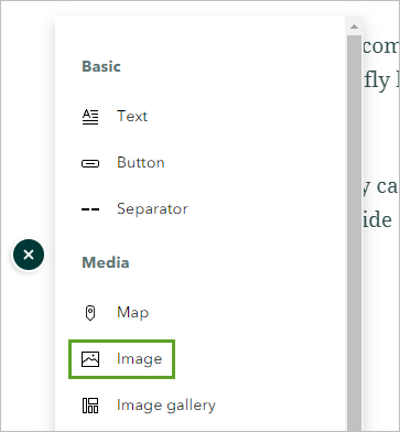 Opción de bloque de contenido de imagen