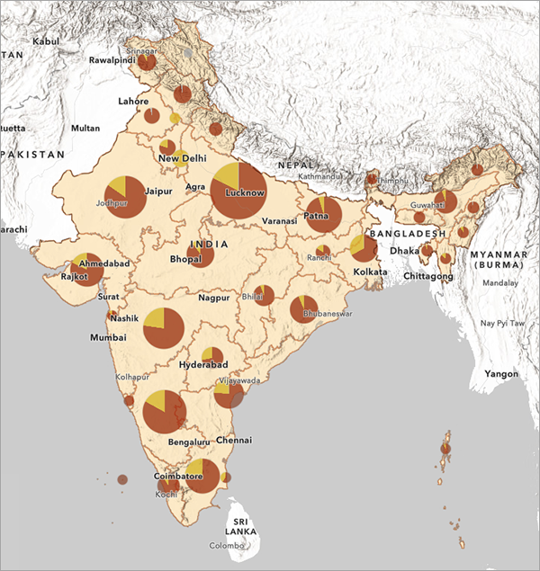 Mapa final de los PHC de la India