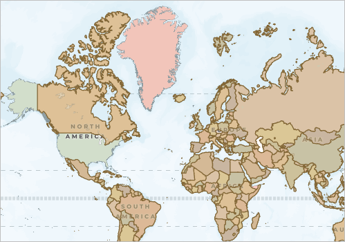 Mapa en el que faltan algunos países