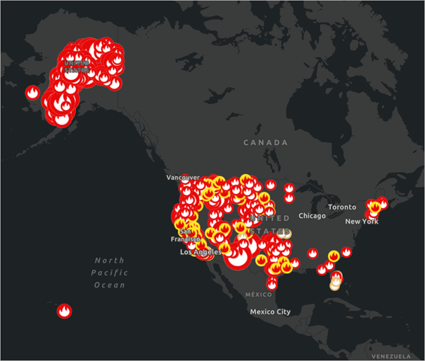 Mapa con zoom aplicado para mostrar los 50 estados