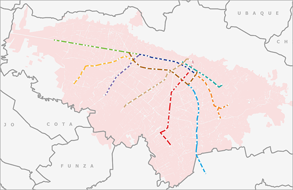 Mapa de Bogotá rotado