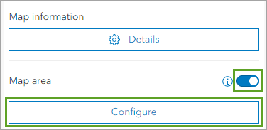 Botón de configuración para el área de mapa