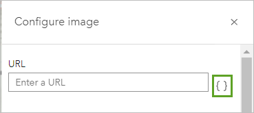 Botón Agregar campo para el parámetro URL del panel Configurar imagen