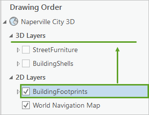 Arrastre BuildingFootprints al grupo Capas 3D.