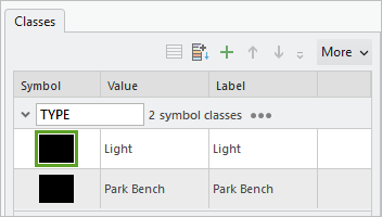 Panel Simbología con Luz seleccionado como modificación