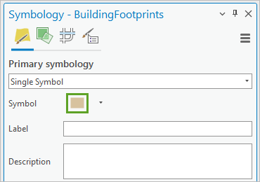 Simbología: panel BuildingFootprints con Símbolo seleccionado