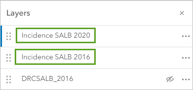 Capas a las que se ha cambiado el nombre en el panel Capas