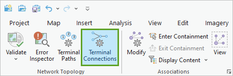 Botón Conexiones de terminal en el mapa