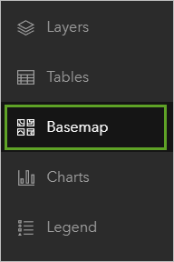 Mapa base en la barra de herramientas Contenido