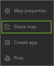 Compartir mapa en la barra de herramientas Contenido