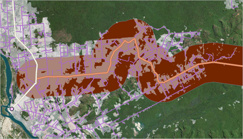 Comparar deforestación y zona de influencia de carretera