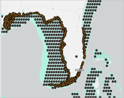 Los puntos aleatorios se agregan al mapa.