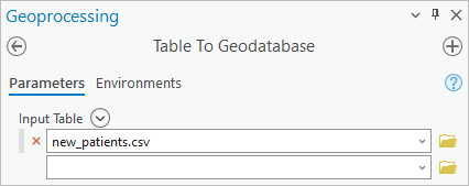 Tabla de entrada configurada en nuevos_pacientes.