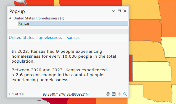 Ventana emergente para Kansas.