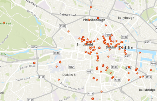 Mapa que muestra Dublín