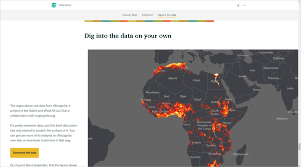 Sección Dig into the data on your own de la historia