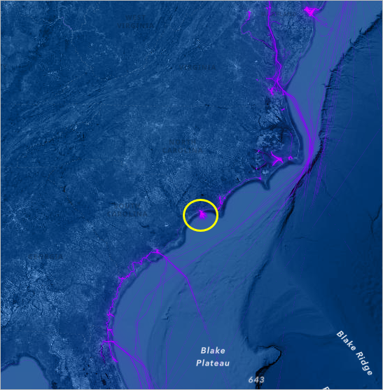 Área de Long Bay situada en la costa de Carolina del Sur