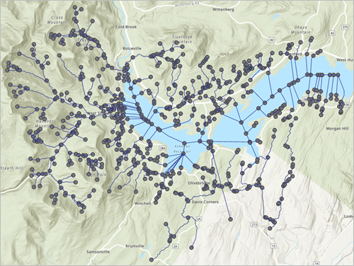 Mapa que muestra la topología de red habilitada correctamente