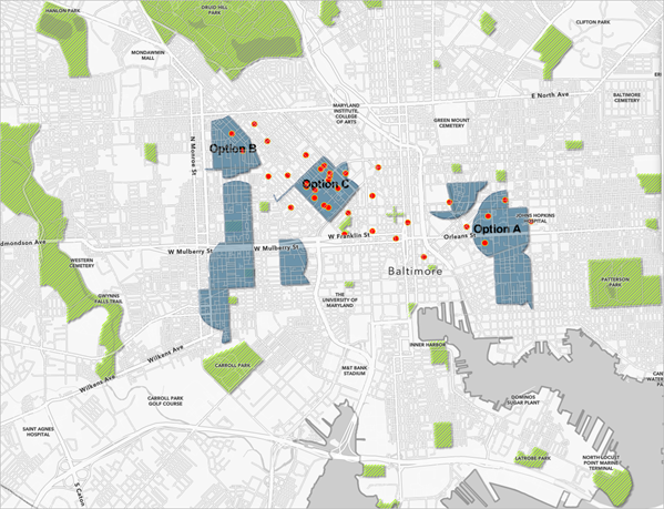 Extensión del mapa establecida para utilizar el mapa web en una aplicación web