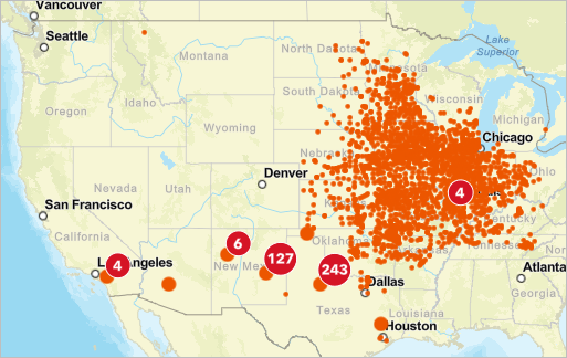 Locales de Allsup en el mapa