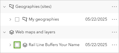 Capa Zonas de influencia de línea ferroviaria desactivada