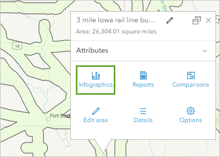 Haga clic en el botón Infografía en la ventana emergente de la capa.