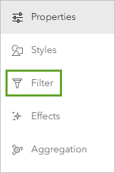 Botón Filtrar de la barra de herramientas Configuración