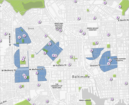 Capas visibles en el mapa