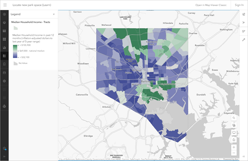 El mapa se abre en Map Viewer.