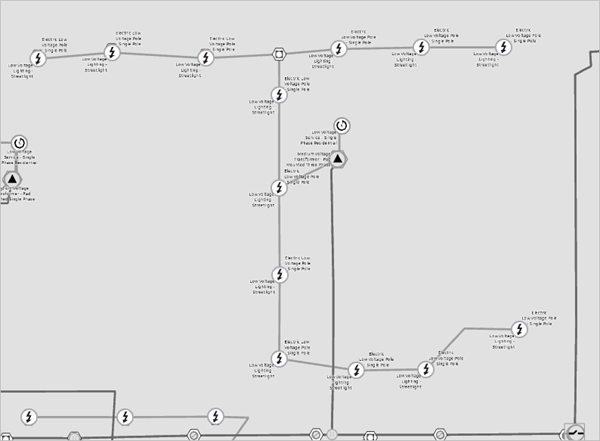 Mapa con zoom aplicado al marcador de farolas