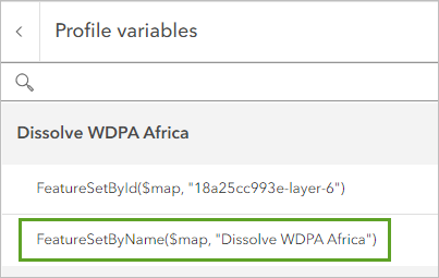 Definir la variable WDPA en la capa correcta.