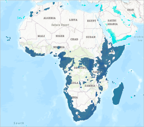 Mapa de resultados de la capa intersecada