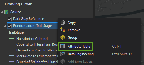 Option Table attributaire