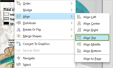 Option Align Top (Aligner en haut) du menu contextuel