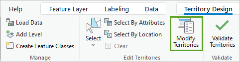 Outil Attribuer sur l’onglet Territory Design (Conception de sectorisation)