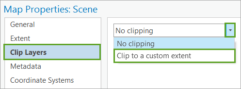 Option Clip to a custom extent (Découper selon une étendue personnalisée)