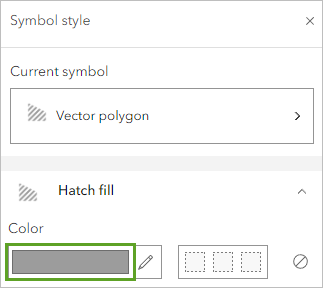Edit Color (Modifier la couleur) sous Hatch fill (Remplissage hachuré) dans la fenêtre Symbol style (Style de symbole)